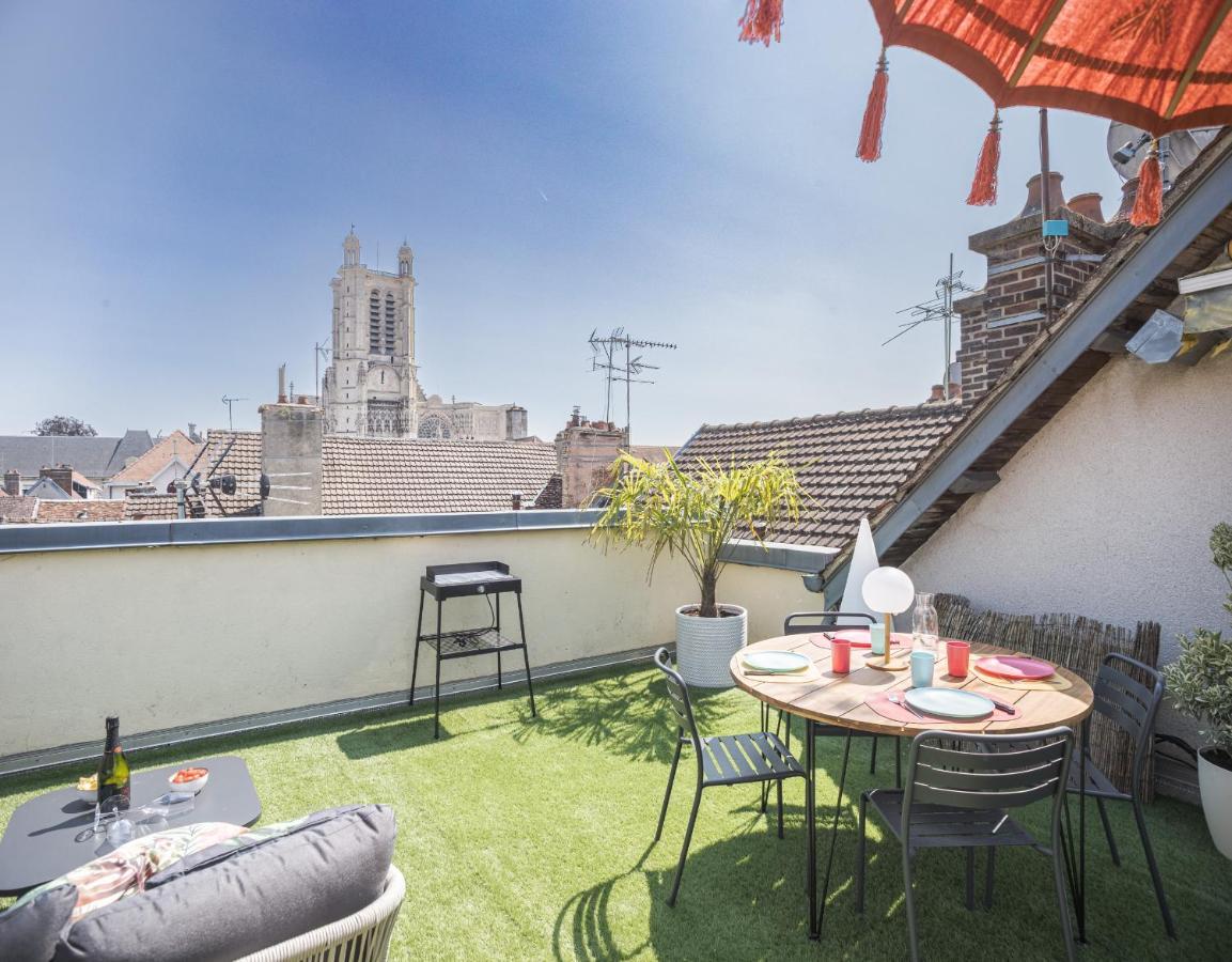 Le Rooftop - Vue Cathedrale - Climatisation Troyes Exteriör bild
